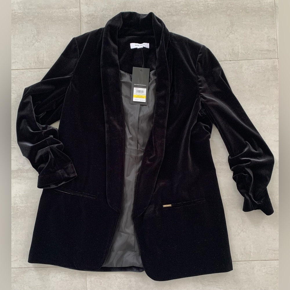 Nine West Velvet Blazer - NWT - Color Black - Size M